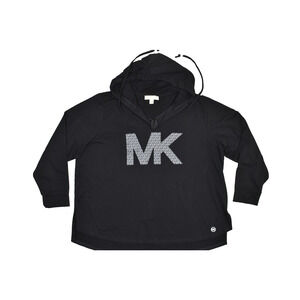 Michael Kors Women's Black Pullover Hoodie Sweatshirt MK Logo Size S